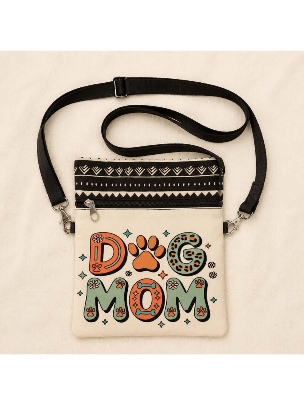 Retro Dog Mom Crossbody Phone Bag